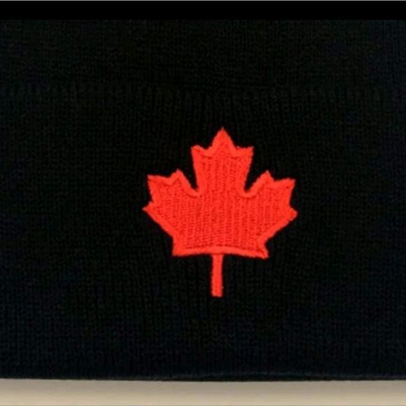 Canadian Maple Leaf Knit Beanie - Picture 2 of 4